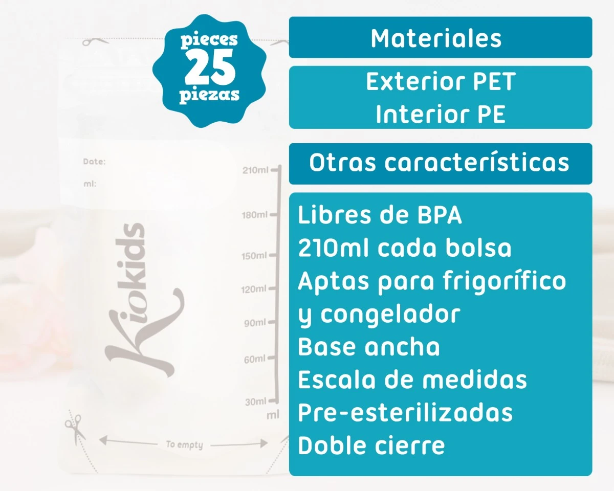 Bolsas de almacenamiento de leche materna 25uds